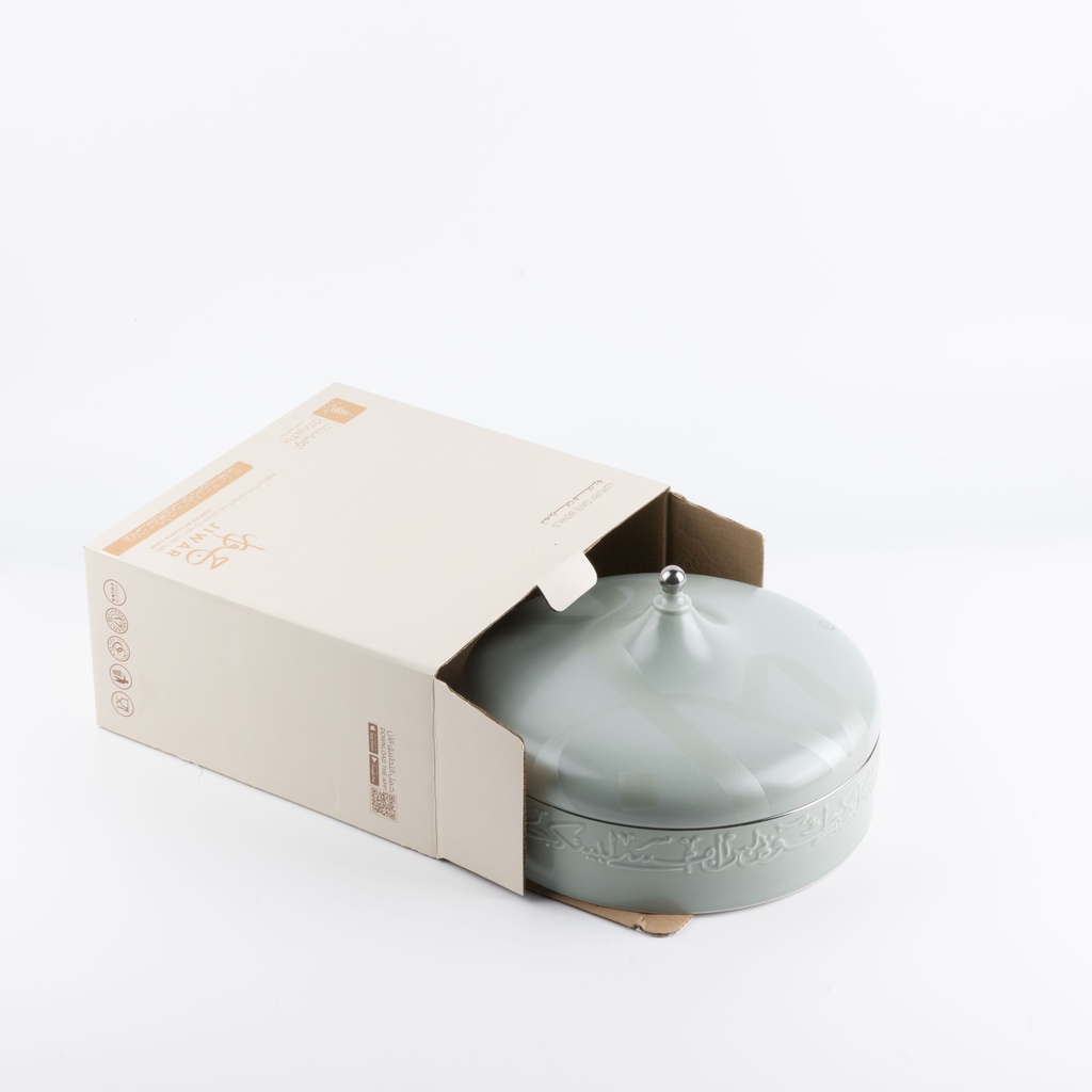 Large Date Bowl From Jiwar -  Haze Blue + Silver 