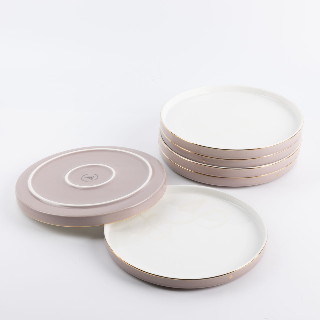 Serving Plates 6 Pcs From Jiwar -  Purple + Gold