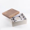 Porcelain Tea Set 12 Pcs From Jiwar -  Beige + Silver 