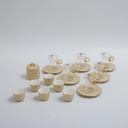 19pcs tea set ( 6 glass 6saucer 6 cawa 1 sugor) - Ivory   